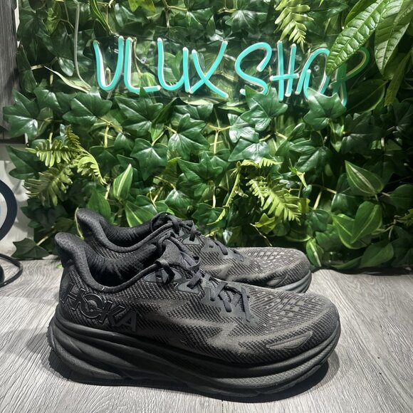 Hoka One One Sneakers Mens 11 D Clifton 9 Black 1127895 BBLC Running Gym Shoes main image 7